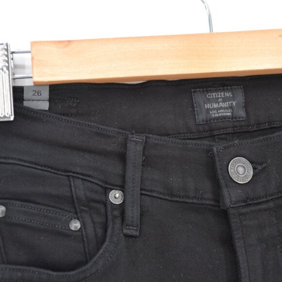 Citizens of Humanity Aritzia Rocket High Rise Skinny Jeans All Black Stretch 26 - Picture 5 of 9